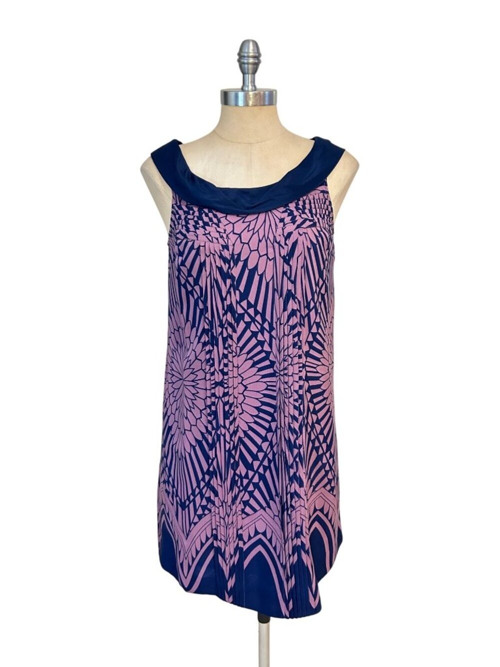 Anthropologie Moulinette Soeurs Pink & Navy Printed Shift Dress 4